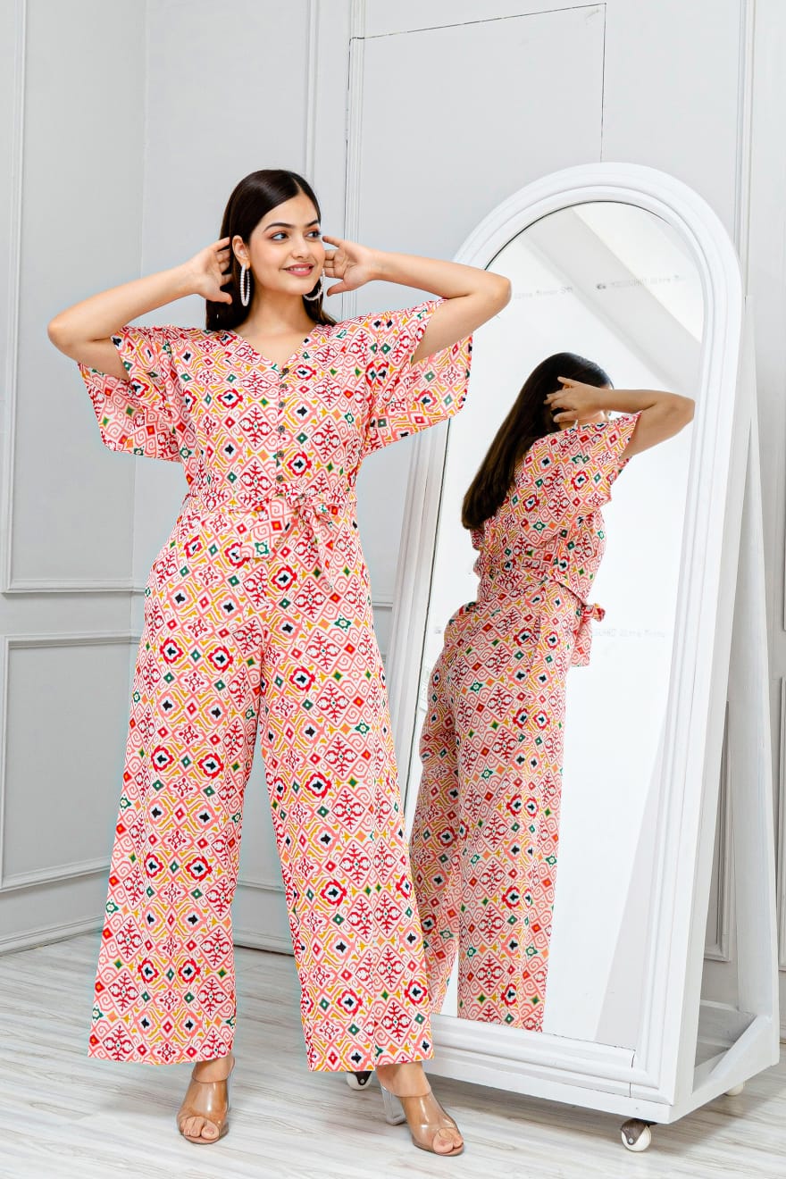 Cotton Jumpsuit for Women , Indo Western Ethnic Set for women