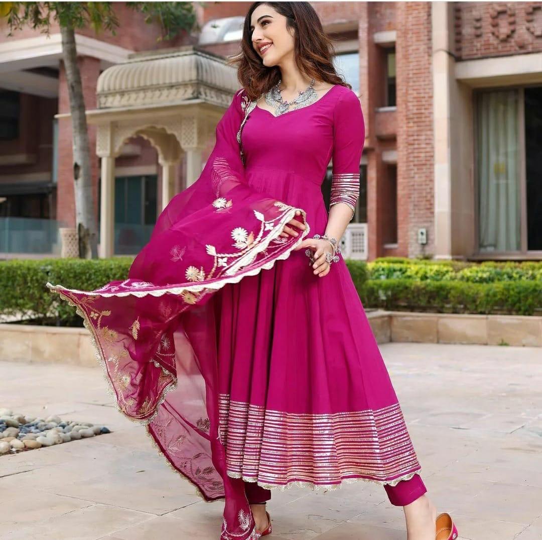 Pink anarkali dress best sale