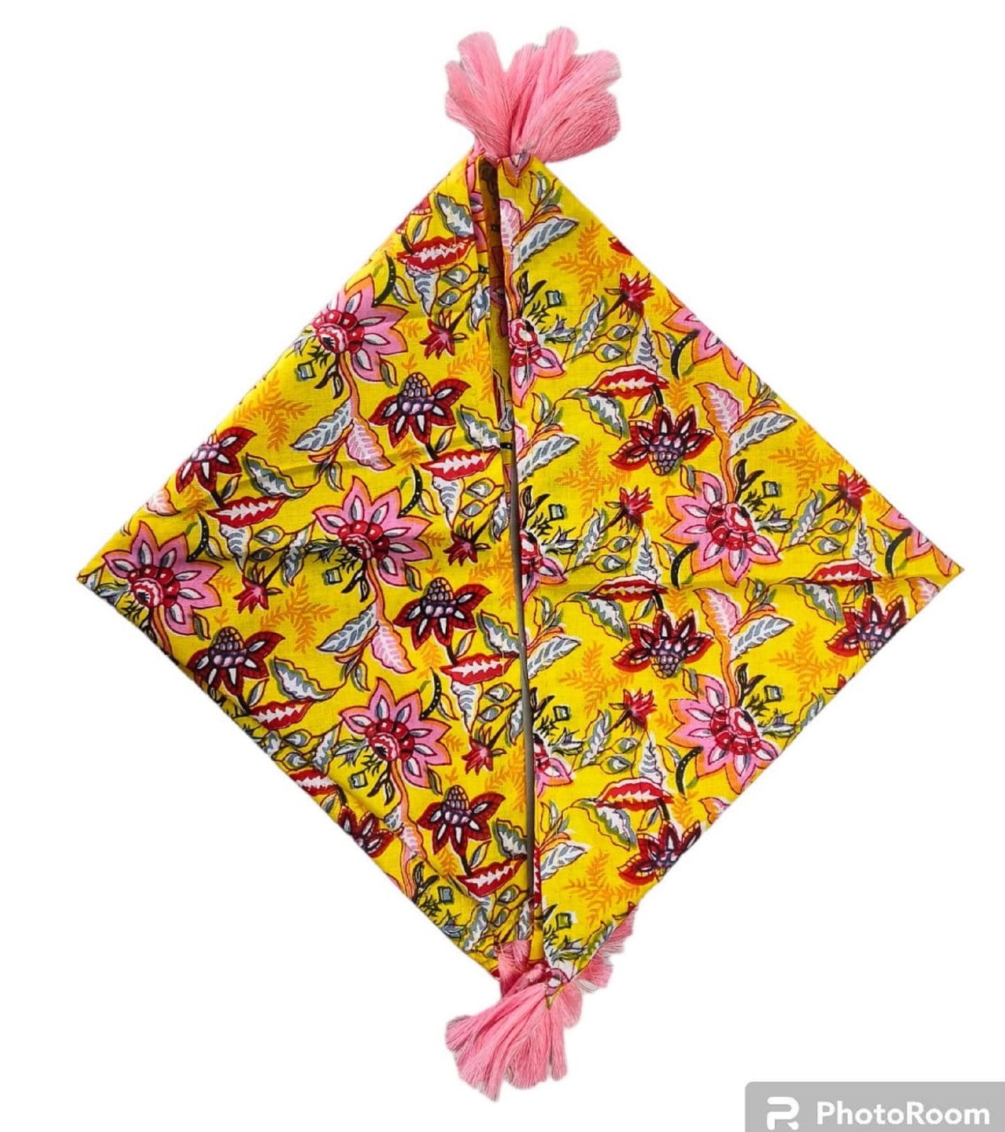 Yellow And Pink Indian Hand Block Floral THOHAT Cotton linen Cloth Napkins,Wedding Events Home Party,Cocktail Dinner All Sizes