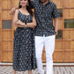 Super Soft Cotton Bright Hibiscus Couple Matching handblock fabric Shirt/Beach Dress - Wedding Group Bulk Quantities