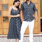 Super Soft Cotton Bright Hibiscus Couple Matching handblock fabric Shirt/Beach Dress - Wedding Group Bulk Quantities