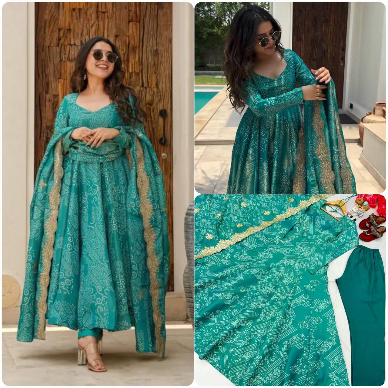 Anarkali Gown,Dupatta & set