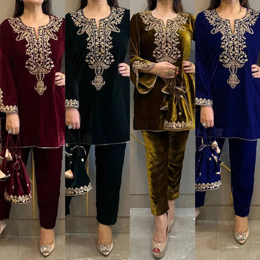 Pakistani salwar Kameez designer kurti ,tunic, top , Pakistani velvet kurtis