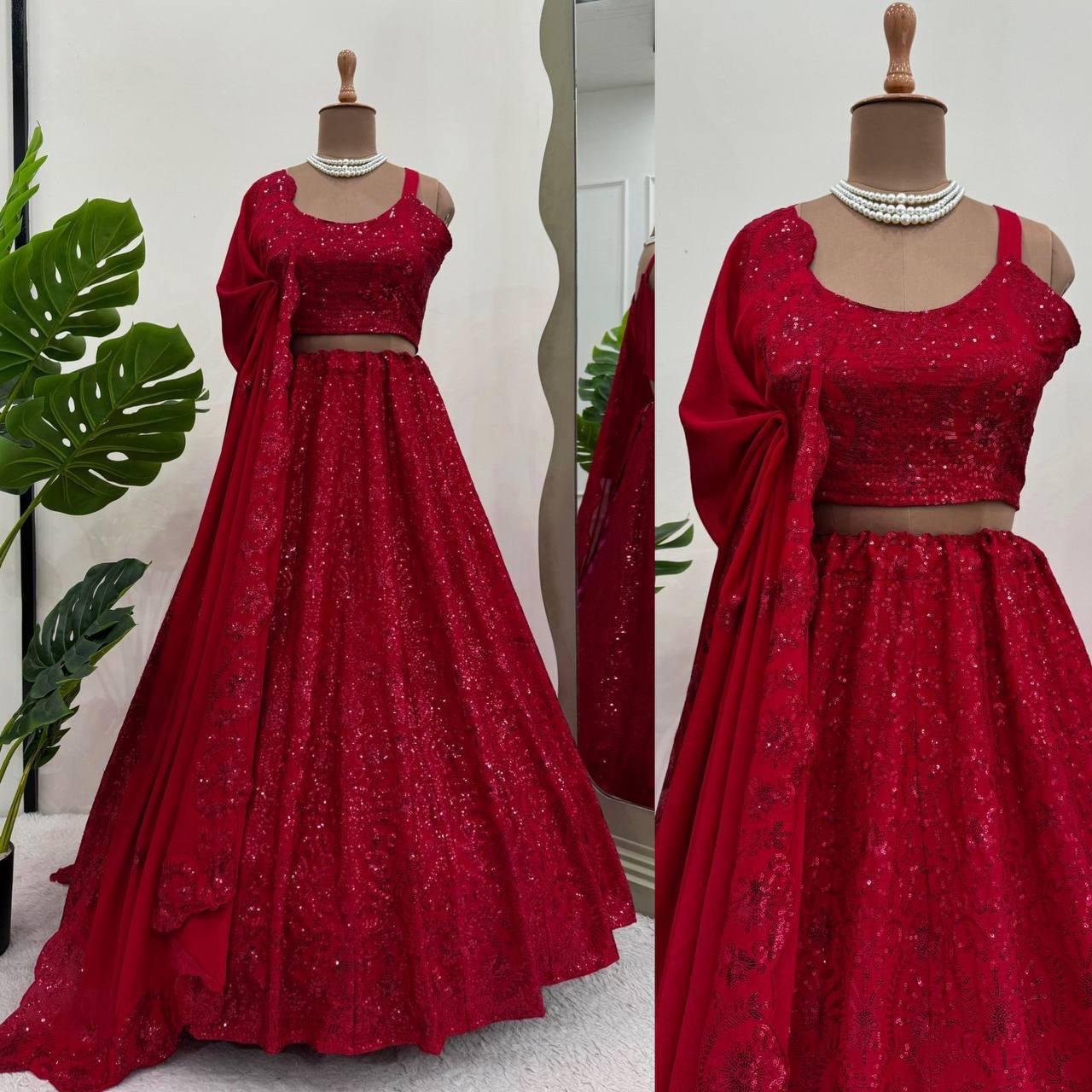 Mesmerizing Chinon silk Lengha Choli for women Party wear Wedding Lengha Choli .This Lengha has classy embroidery work and looks stunning.