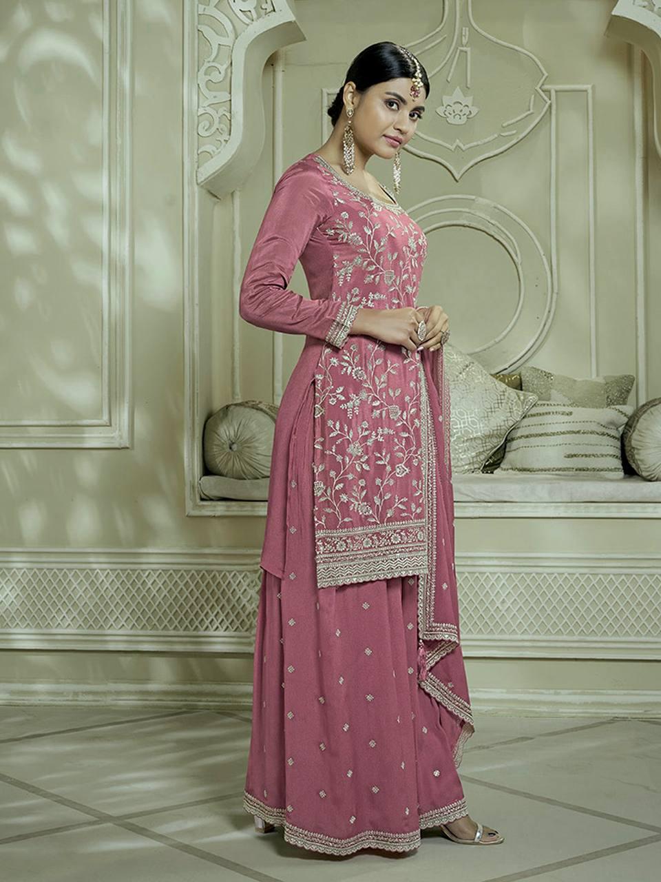 Embroidered Dress 3 Piece Suit, Long Sleeve Salwar Kameez, Readymade Party/Wedding Dress, Pakistani Traditional Wear