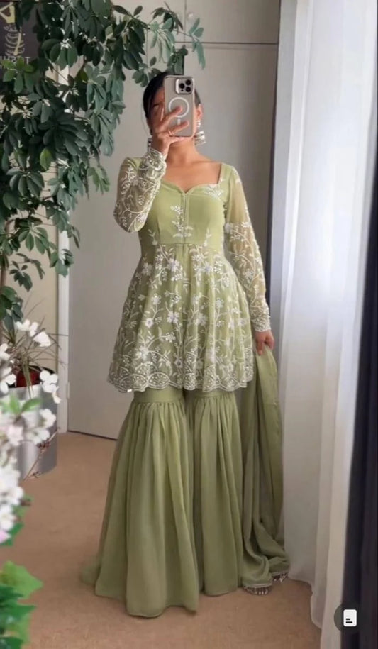 TOP WITH SHARARA AND DUPATTA