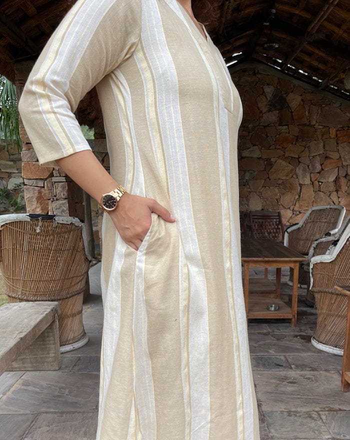 Aline kurta set with new style in Washable Sanganeri  print , 2 Pieces Fully Readymade Stitched Dress Set.