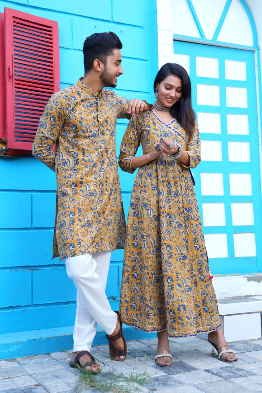 Cotton Shirt Dress Combo Twinning Couple Matching Outfit – Tusok