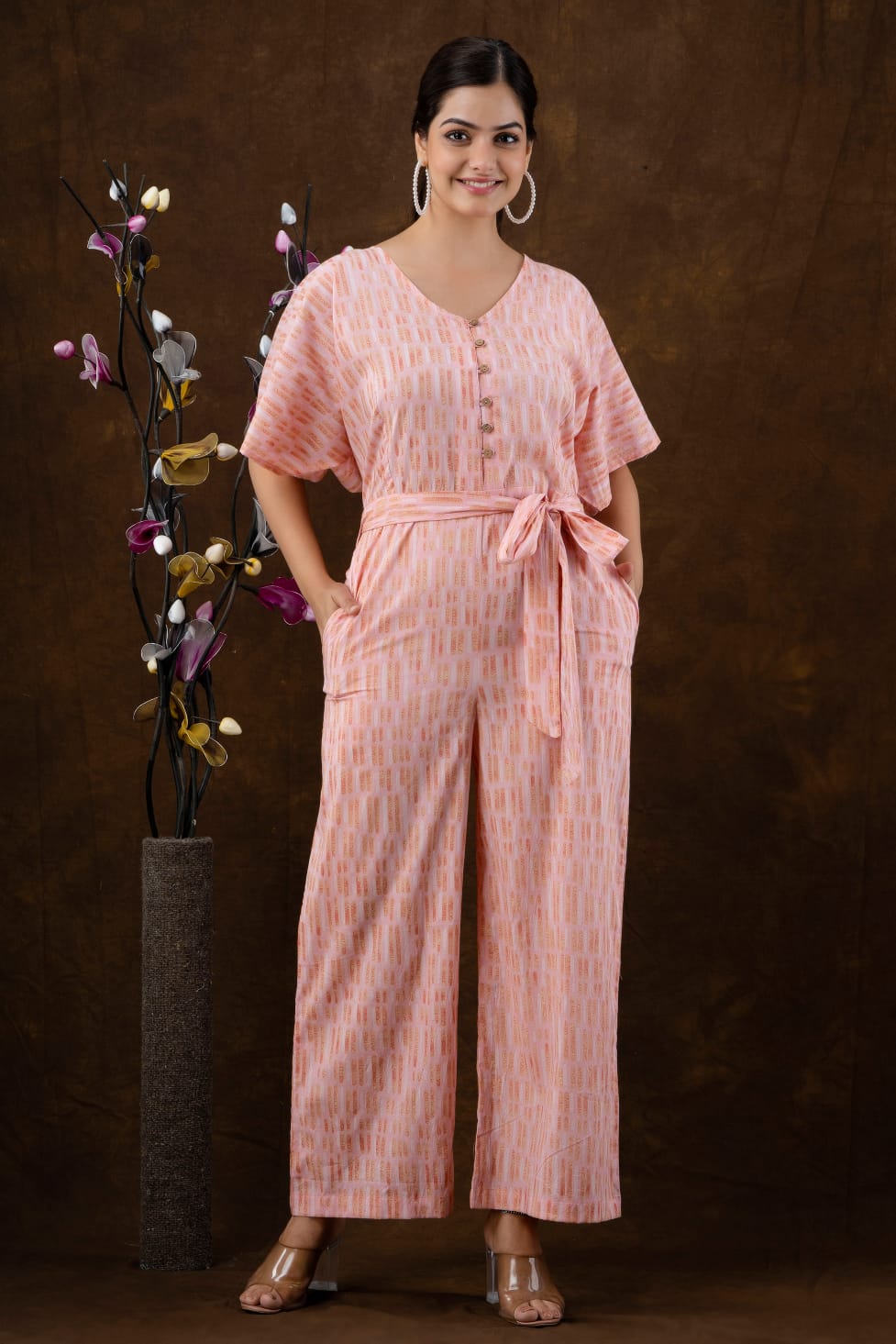 Dreamy Latest Pink Color Party Wear Heavy Georgette Jump Suit