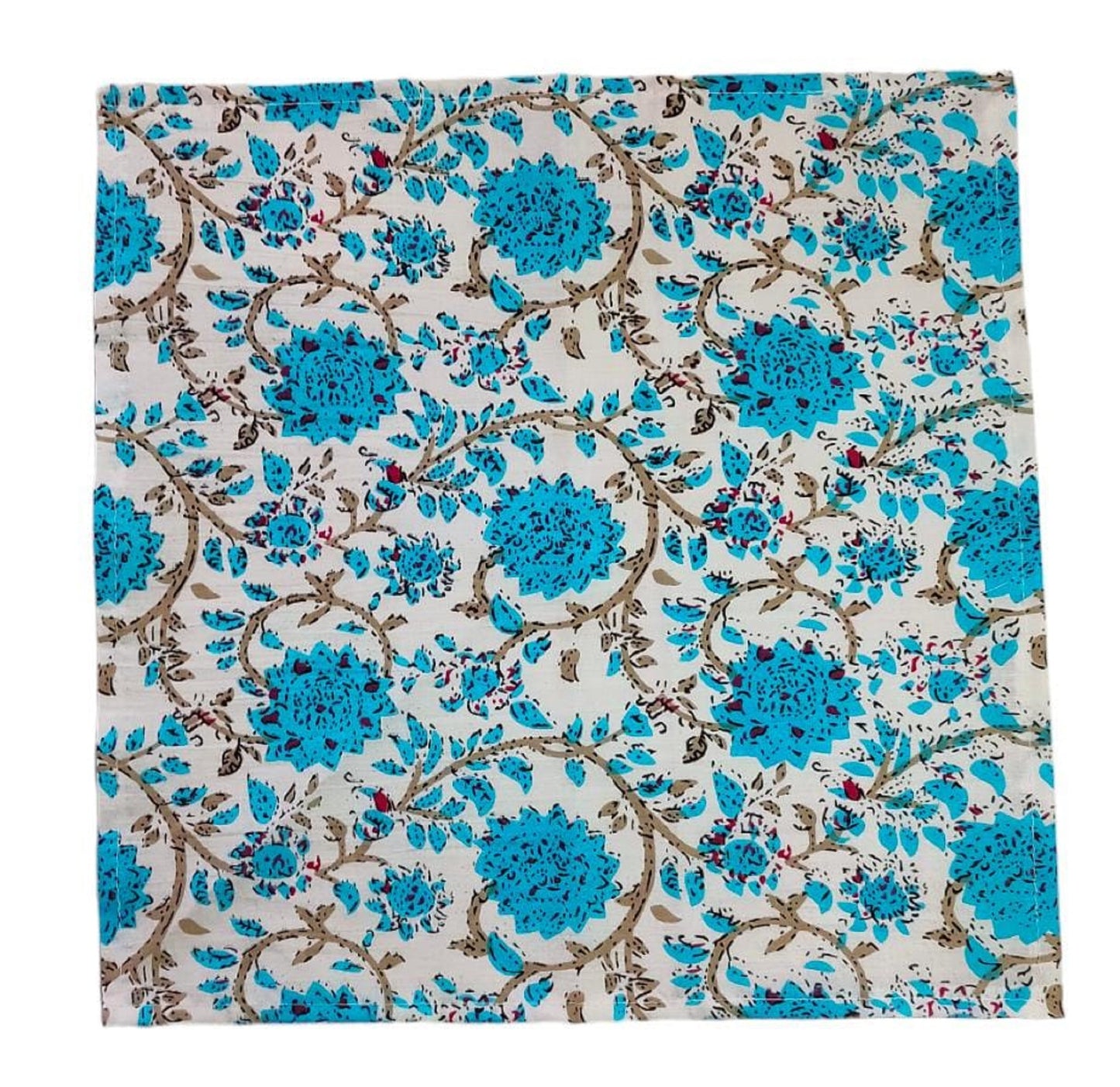 Set Of 4 Pcs. Blue Napkins, Dinner Kitchen napkins, 100% Cotton Wedding Party Napkins Set Boho Style Reusable Table Cloth Napkins