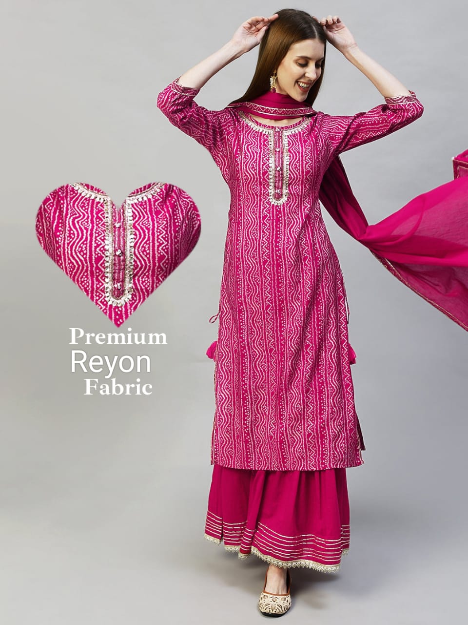 Designer rayon gotta lace work long straight kurta with skirt set for women and girls, kurta skirt set, suits for women