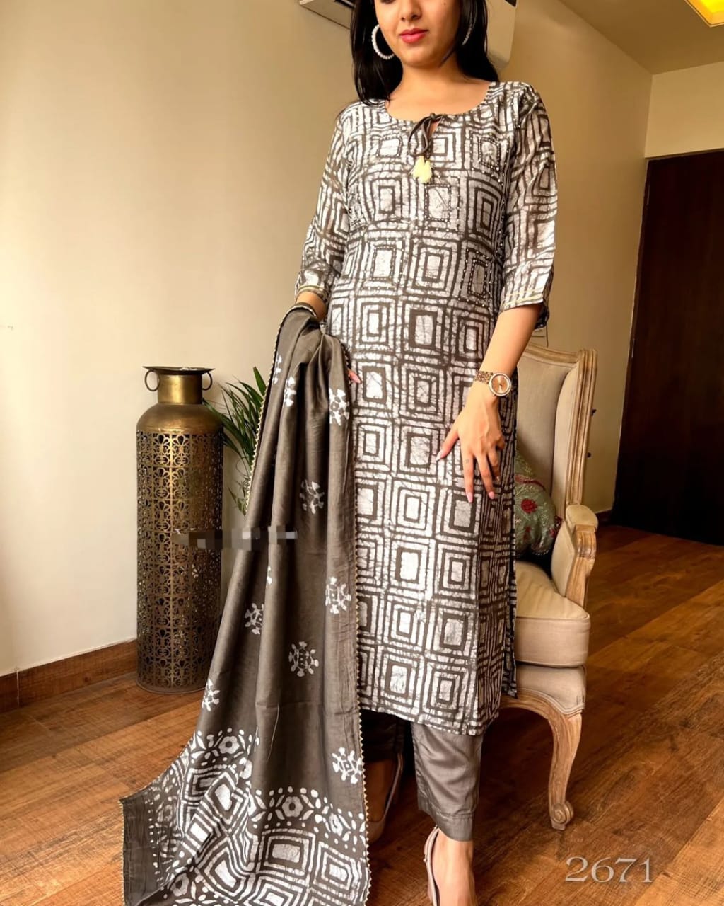 Beautiful cotton Fabric Printed Straight Long Kurti With Pant And Cotton Dupatta Set, Kurta Set Women, Salwar Suits, Kurta Set Women, Kurties