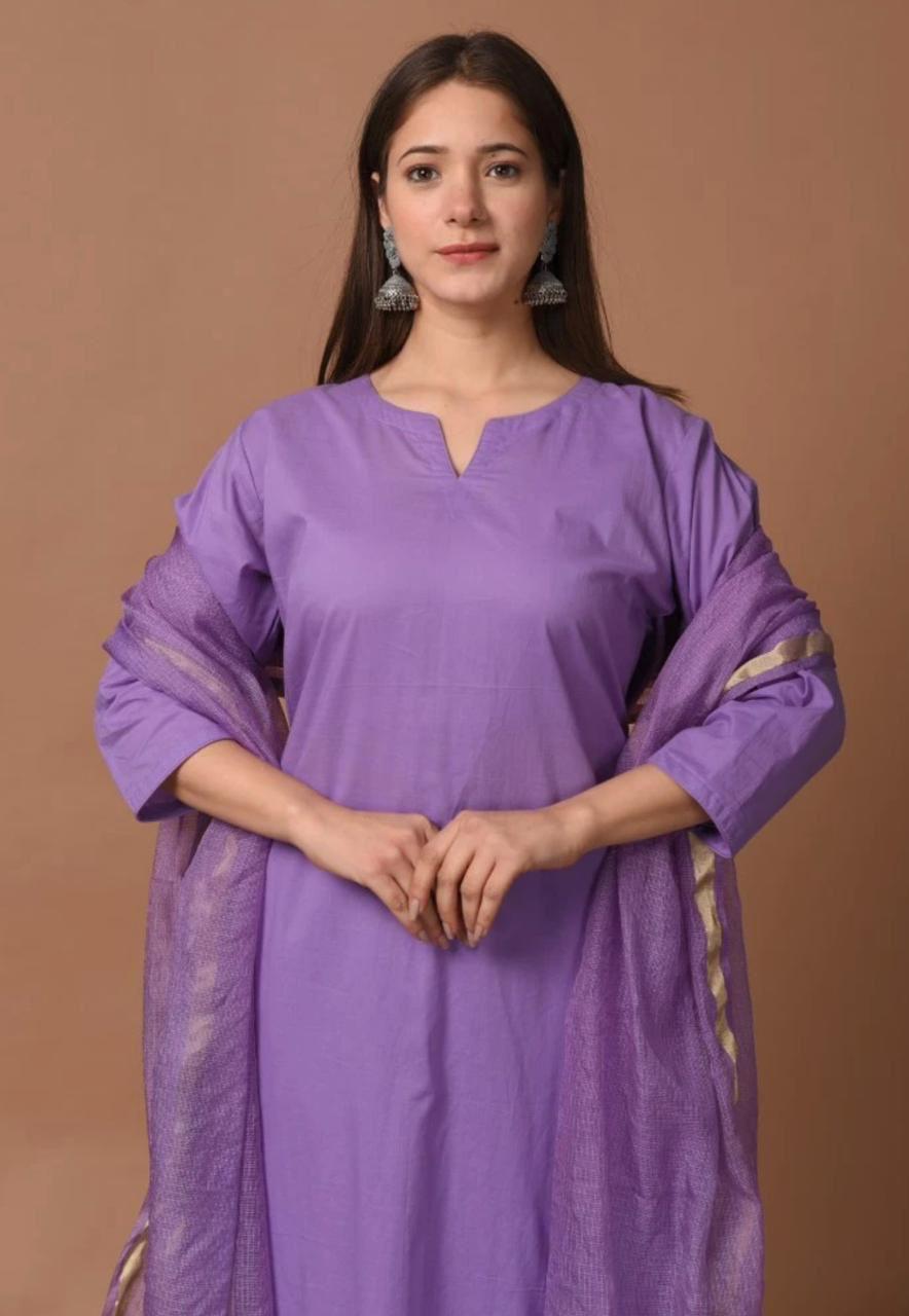 Cotton Kurta set with Dupatta/Stole|Indian Salwar Kameez|Indian suit set for Women|Pink Chanderi gota kurta,chiffon dupatta|3 pc set