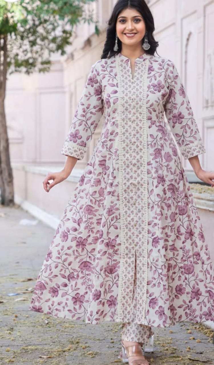 New designer  anarkali dress with heavy golden lace work dupatta summer wear dress summer party wear daily wear white dress