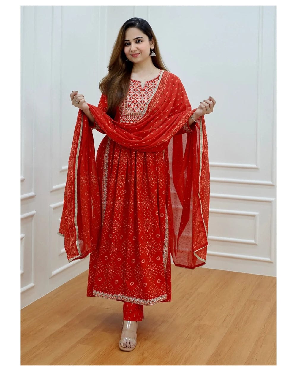 Traditional Wear Women Dresses, Heavy rayon full embroidered work Naira cut kurta with pant and dupatta set, party wear dress, suits dress