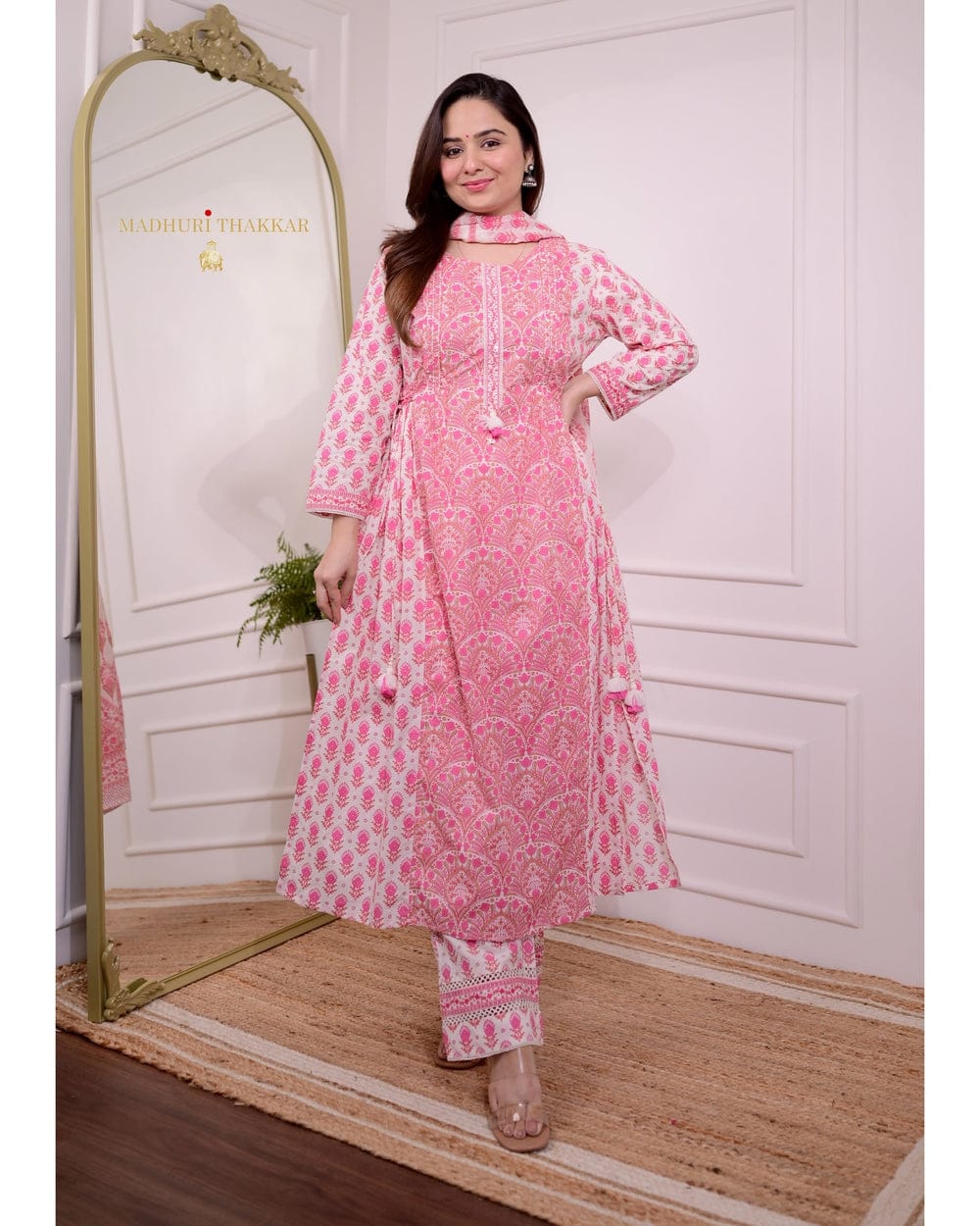 Premium pure cotton floral printed kurti with pant and dupatta set, cotton dresses summer dress, kurta set women