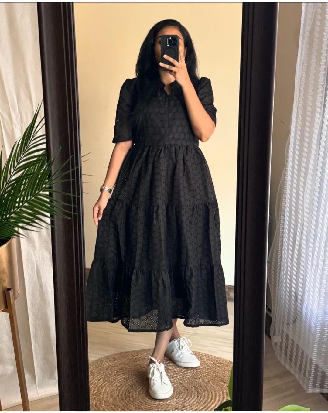 Women Floral Dress Cotton Dress Half Sleeves Dress V-neck Casual Loose Dress Tunics Printed Dress Customized Plus Size Clothing Linen Dress