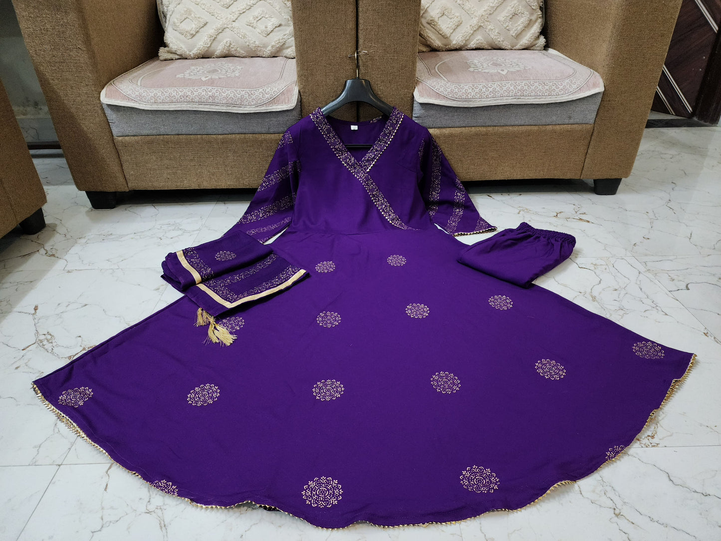 Indian designer anrakali style kurta set with dupatta, Ready to wear salwaar kameez, Ethnic wear for girls, festival dress for women