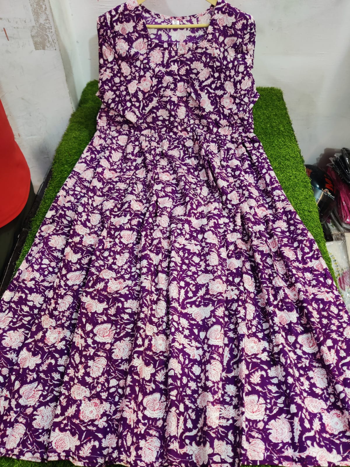 Beautiful ikkat print Cotton Full Flair Middy Gown