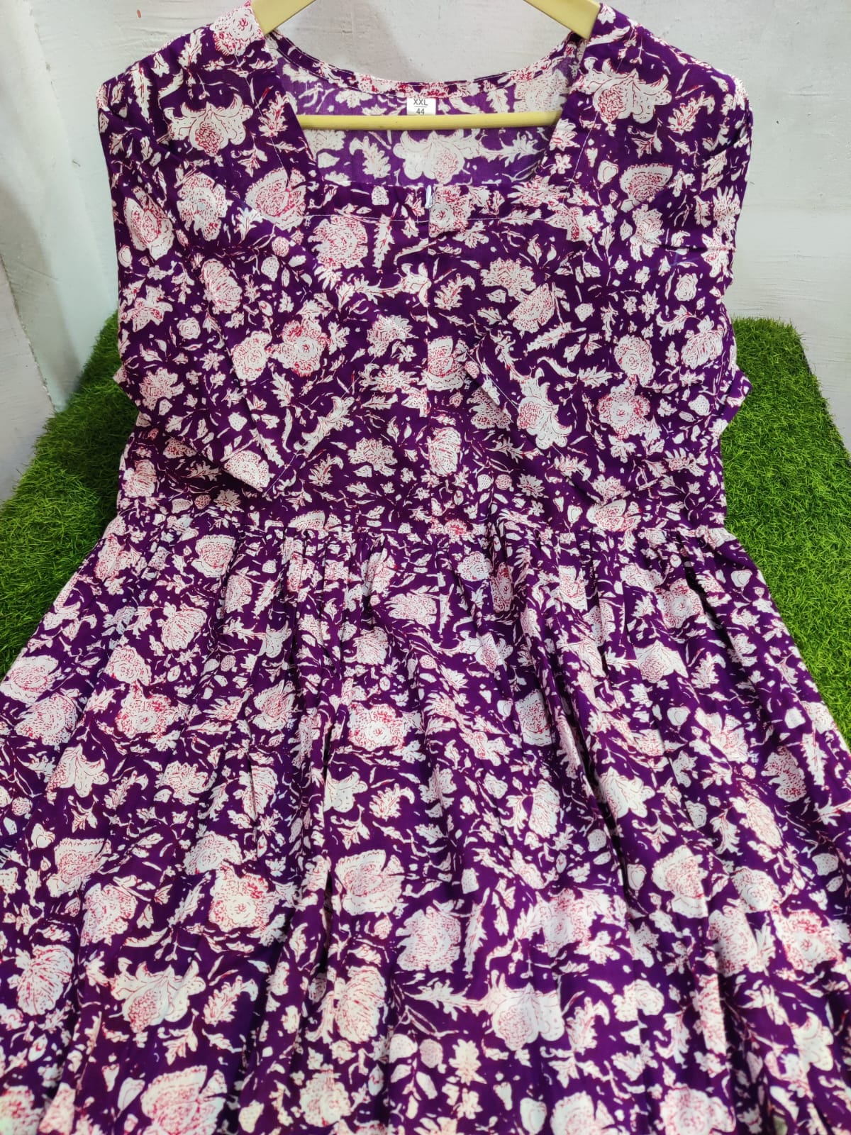 Beautiful ikkat print Cotton Full Flair Middy Gown