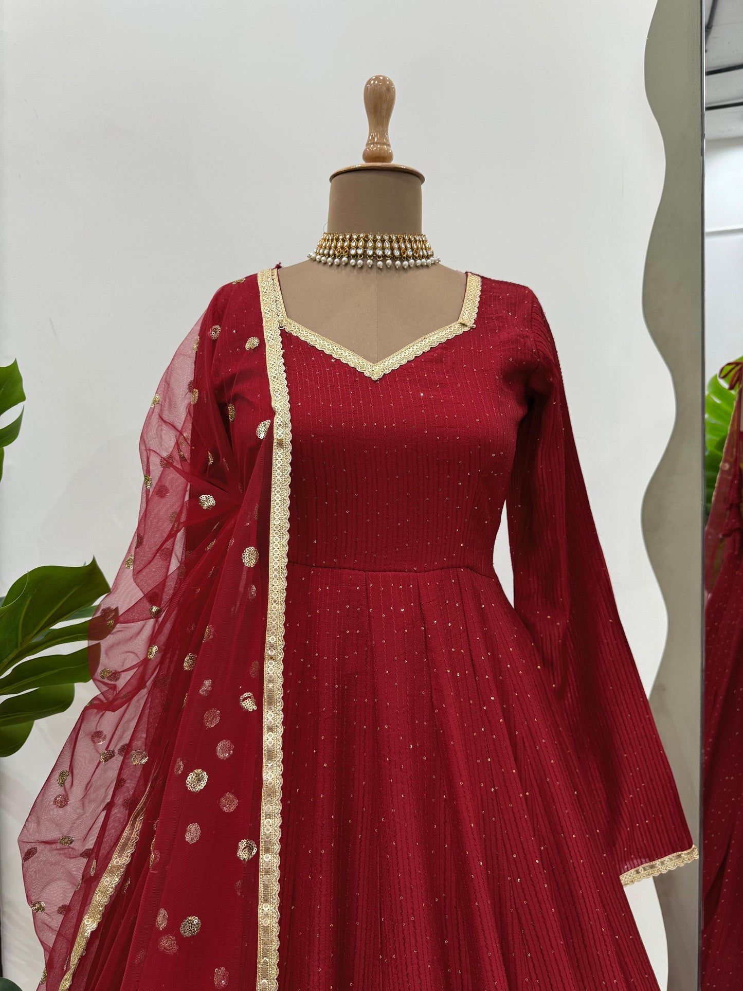 Wedding Anarkali gown Traditional outfit indian gown Sequins Embroidery Gown Full Flair Gown festival Outfit Readymade dress Salwar suit