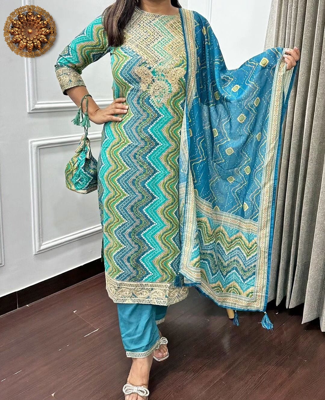 New Eid Partywear, Wedding Wear Dress Blue Salwar Kameez Pakistani Designer Dress Heavy Suit Set Readymade Suit for Eid