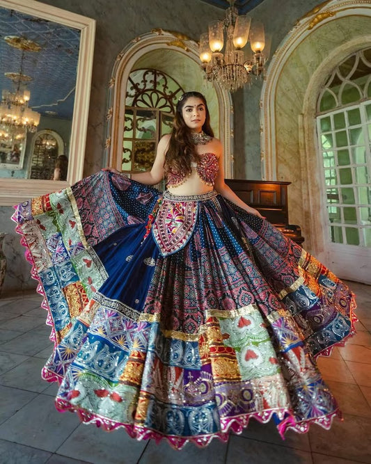 Beautiful Navaratri Special Printed Lehenga Choli Dandiya Night Lehenga Choli For USA Women