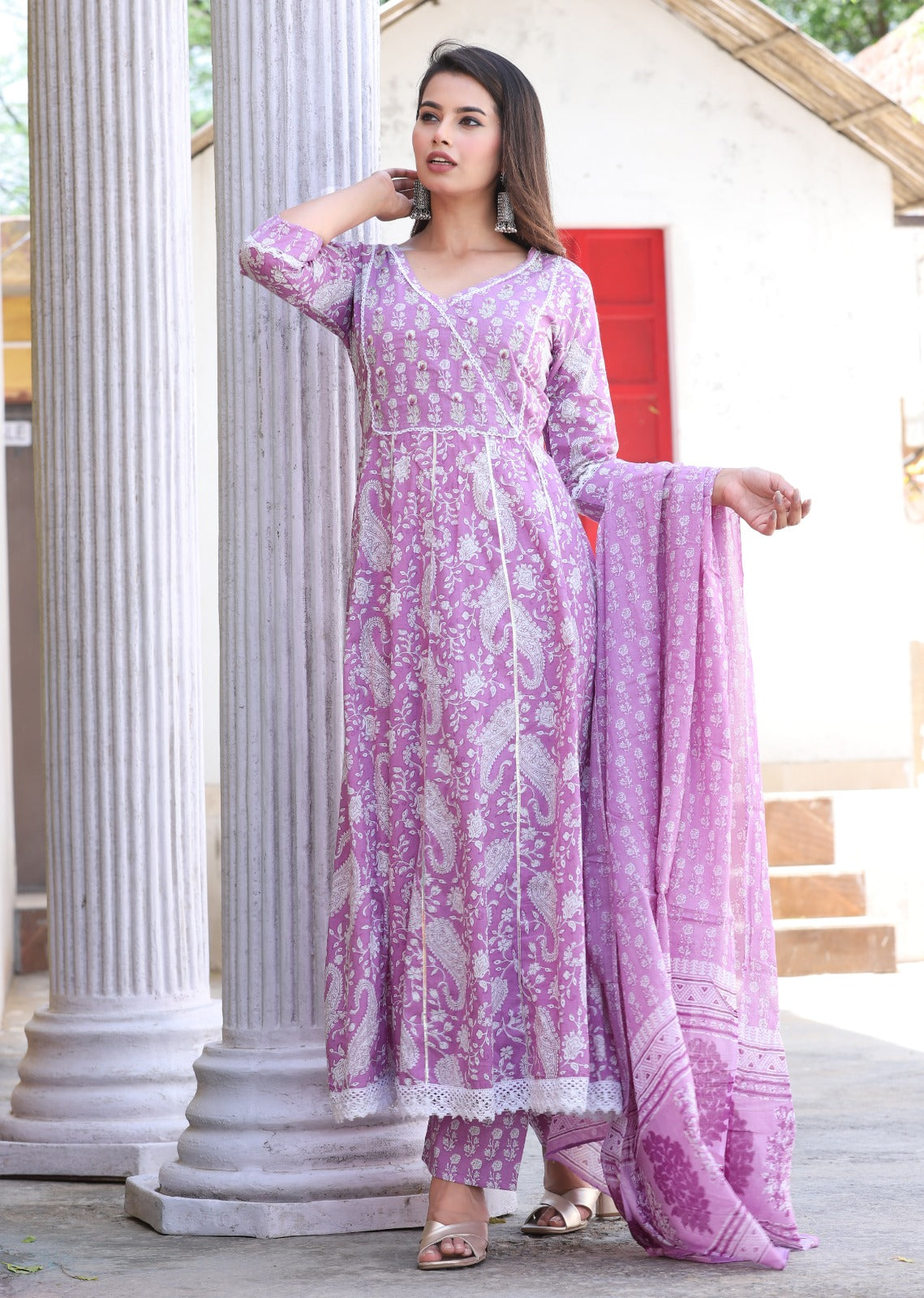 Cotton anrakali salwar suits