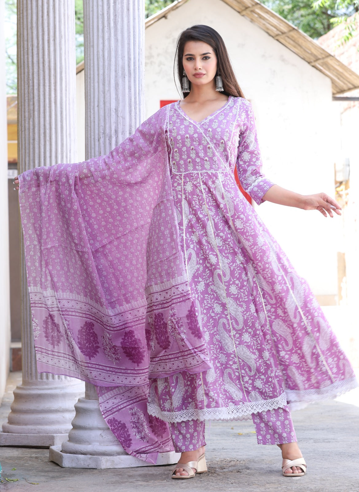 Cotton anrakali salwar suits