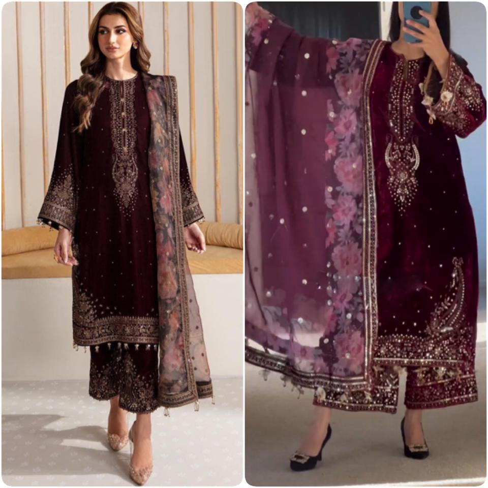 Pakistani velvet dress | Indian wedding dress | Pakistani velvet salwar kameez | Pakistani velvet suits