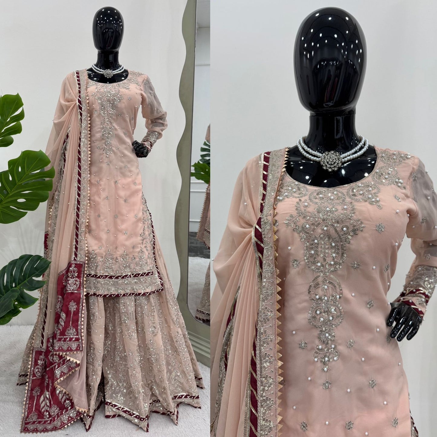 Kurta sharara suit 3 pc Salwar kameez readymade suit Sarara suit Stylish Pakistani suit Punjabi wedding dress Bridesmaids sharara