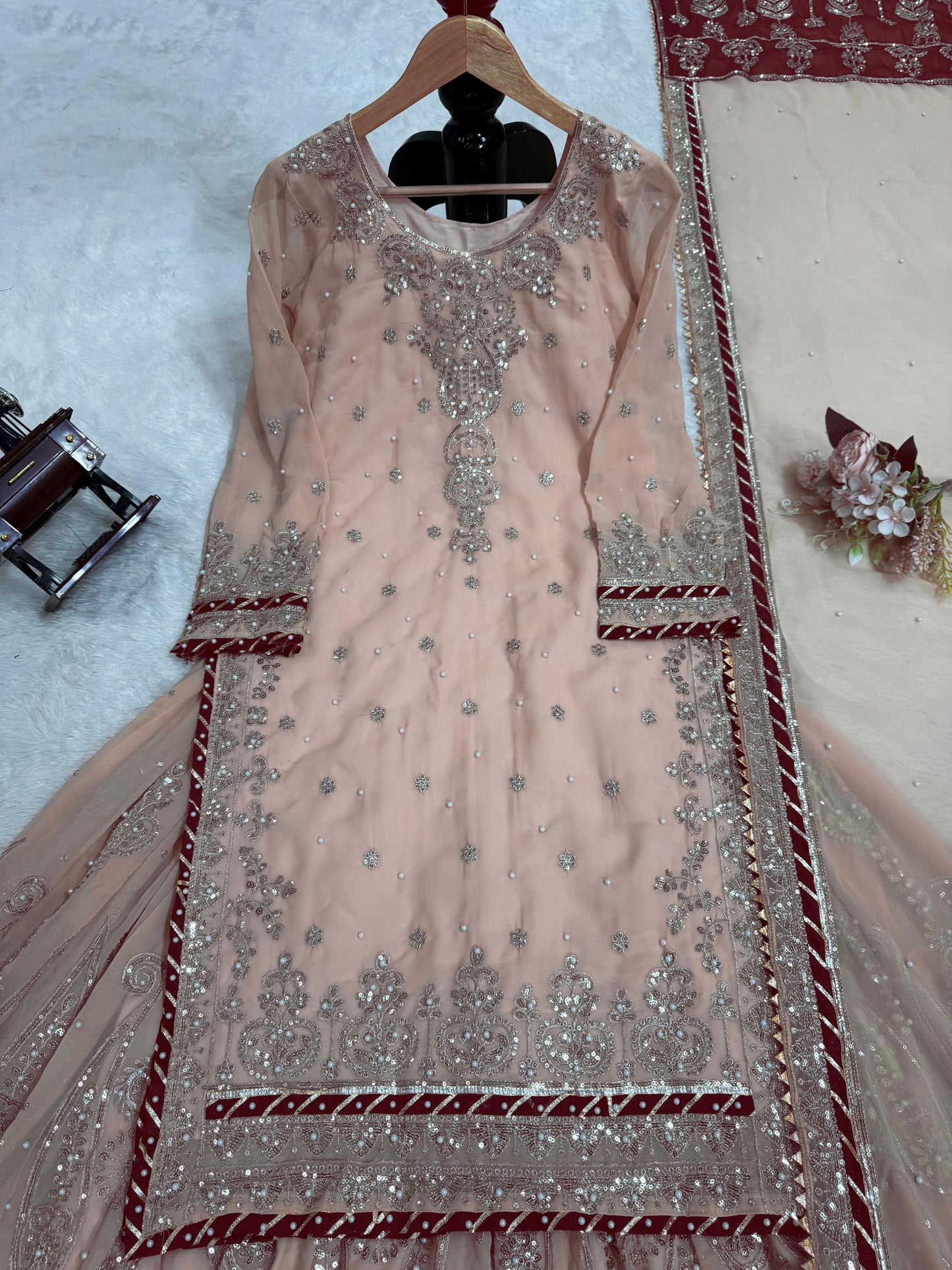 Kurta sharara suit 3 pc Salwar kameez readymade suit Sarara suit Stylish Pakistani suit Punjabi wedding dress Bridesmaids sharara