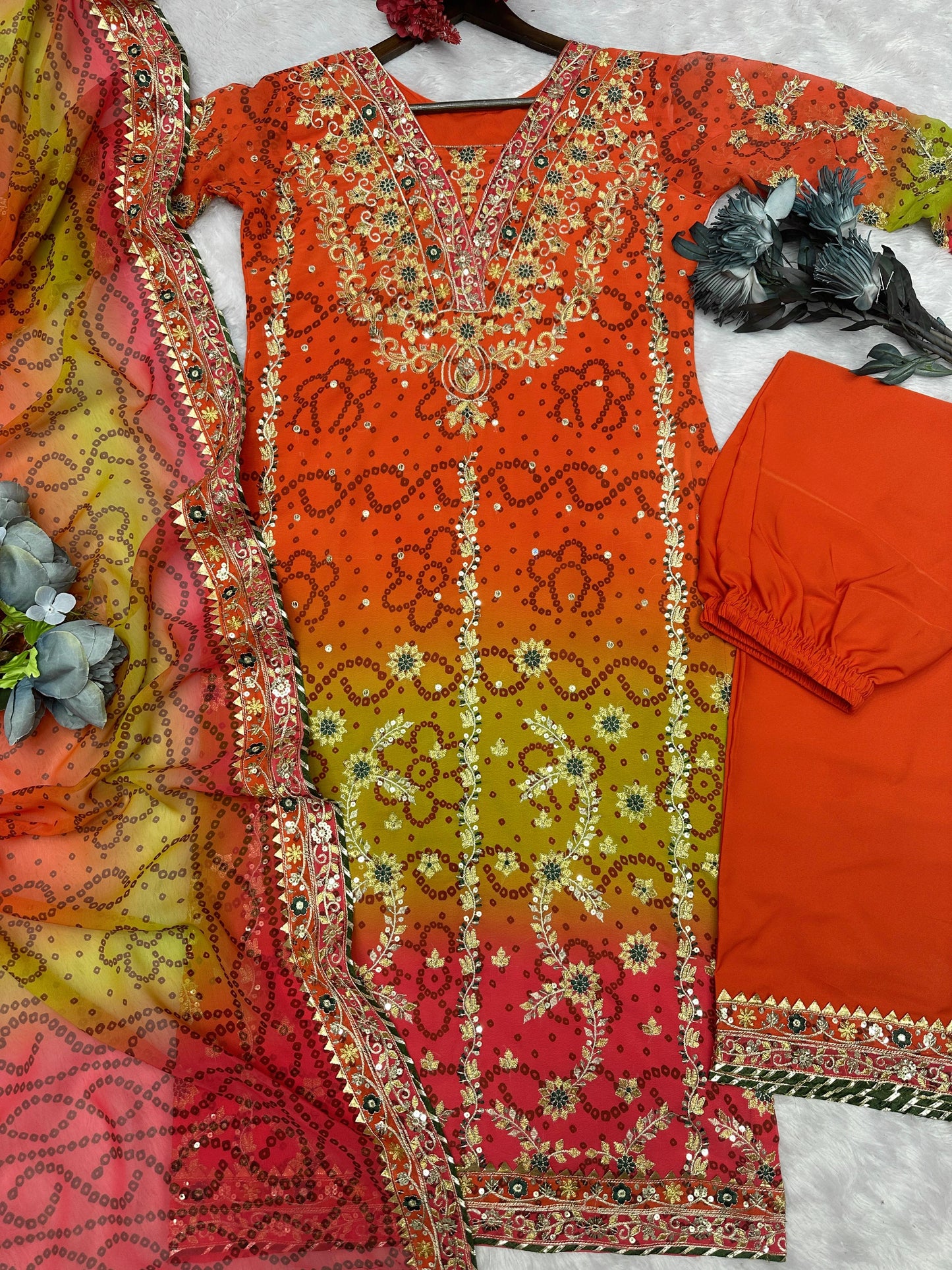 Embroidered Dress, Pakistani 3 Piece Suit, Long Sleeve Salwar Kameez Dress, Pakistani Designer Dress for Women