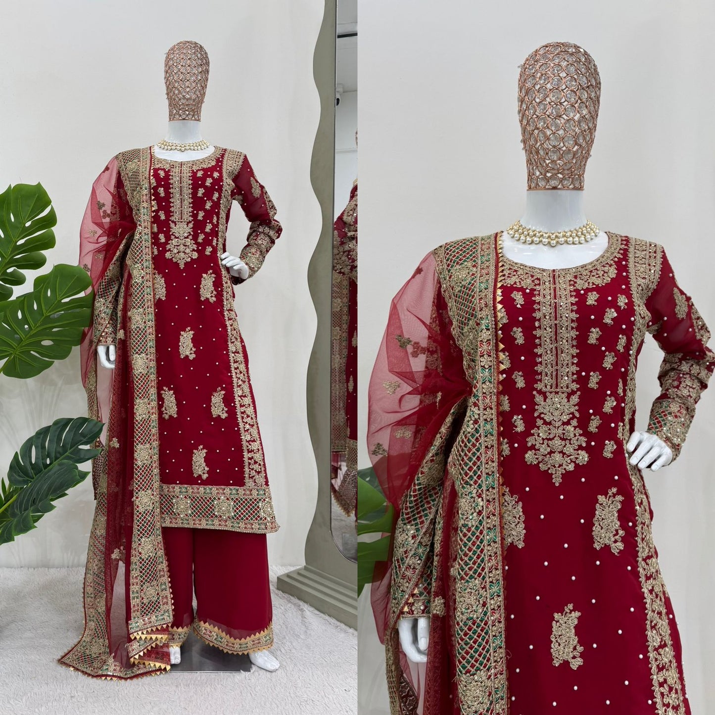 Embroidered Dress with Long Sleeves, Pakistani 3 Piece Suit, Formal Salwar Kameez Suit, Designer Handmade Traditional Wear