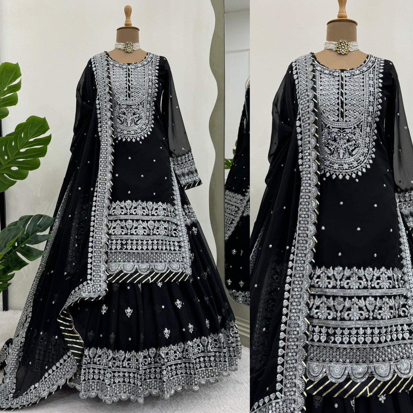 Pakistani wedding dress Lehenga embroidery ethnic stylish party wear made on custom order.