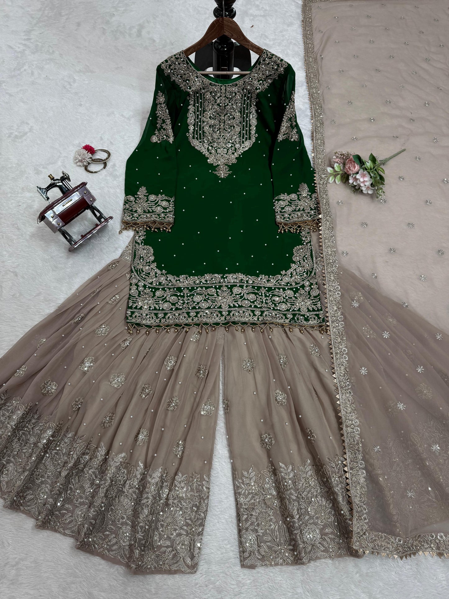 Kurta sharara suit 3 pc Salwar kameez readymade suit Sarara suit Stylish Pakistani suit Punjabi wedding dress Bridesmaids sharara