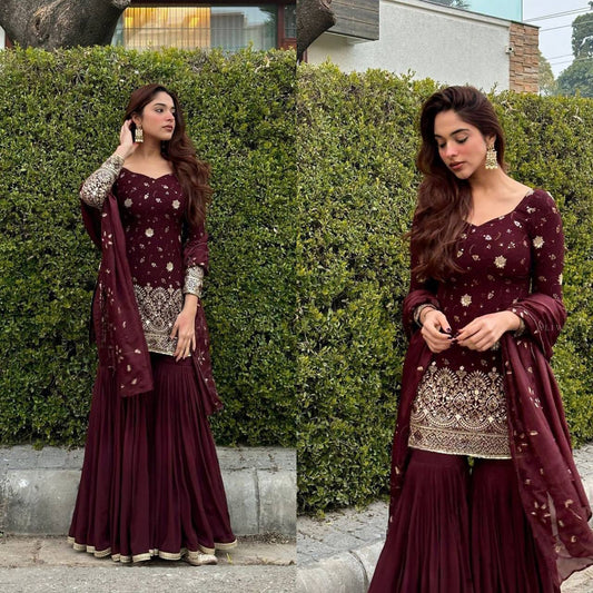 Designer Sharara Suit Indian Wedding Dress Punjabi suit Pakistani sharara Readymade dress Suit for eid 3pc Kurta set bridesmaids outfit