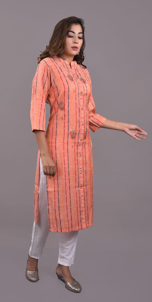 Festival Season Printed Floral Long Embroidered Kurta Designer Kurta