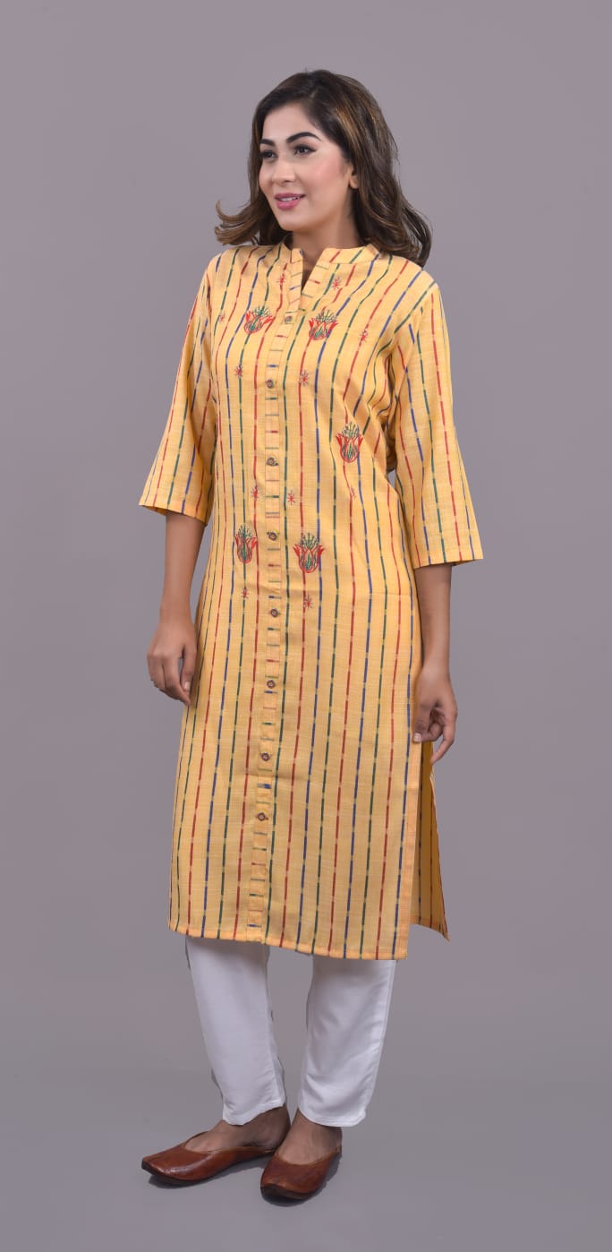 Festival Season Printed Floral Long Embroidered Kurta Designer Kurta