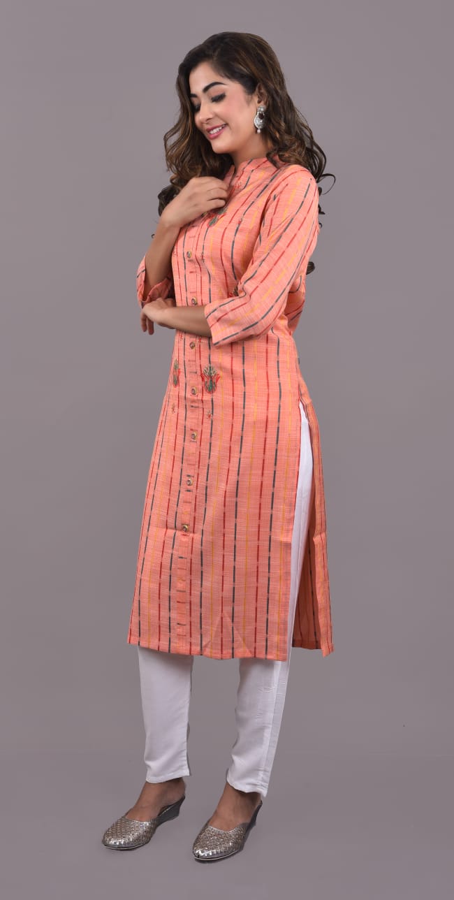 Festival Season Printed Floral Long Embroidered Kurta Designer Kurta