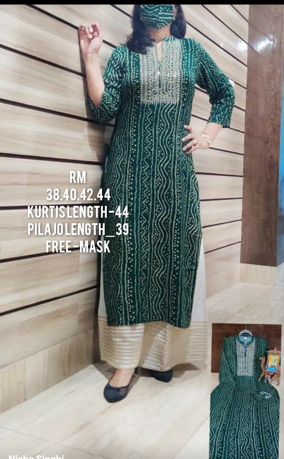 Desginer bandhej kurti For Plus SIze Women