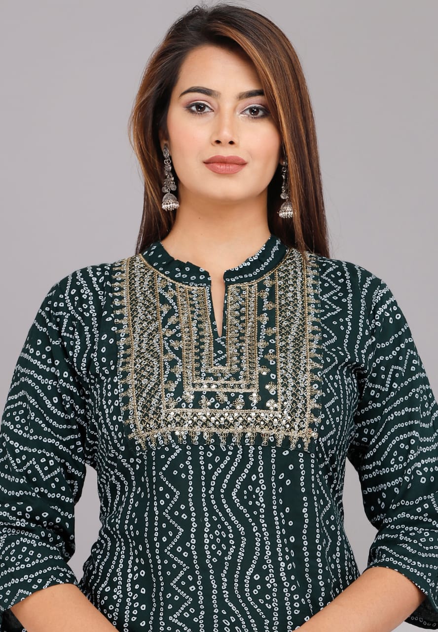 Bandhej kurti for Plus Size Women