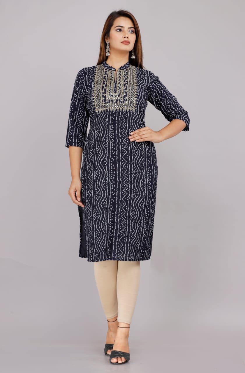 Bandhej kurti for Plus Size Women