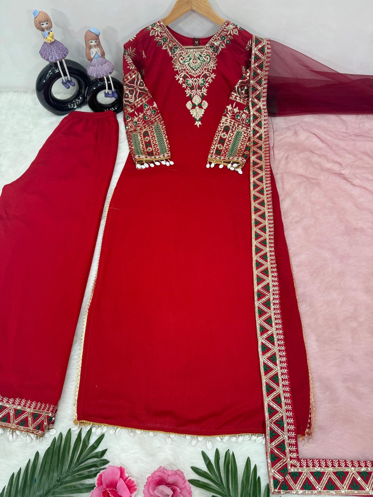 Silk Embroidered Designer Ready to Wear Palazo Kurta for Women, Stylish Boho Chic Attire for Daily Wear, Ideal Gift for Friends