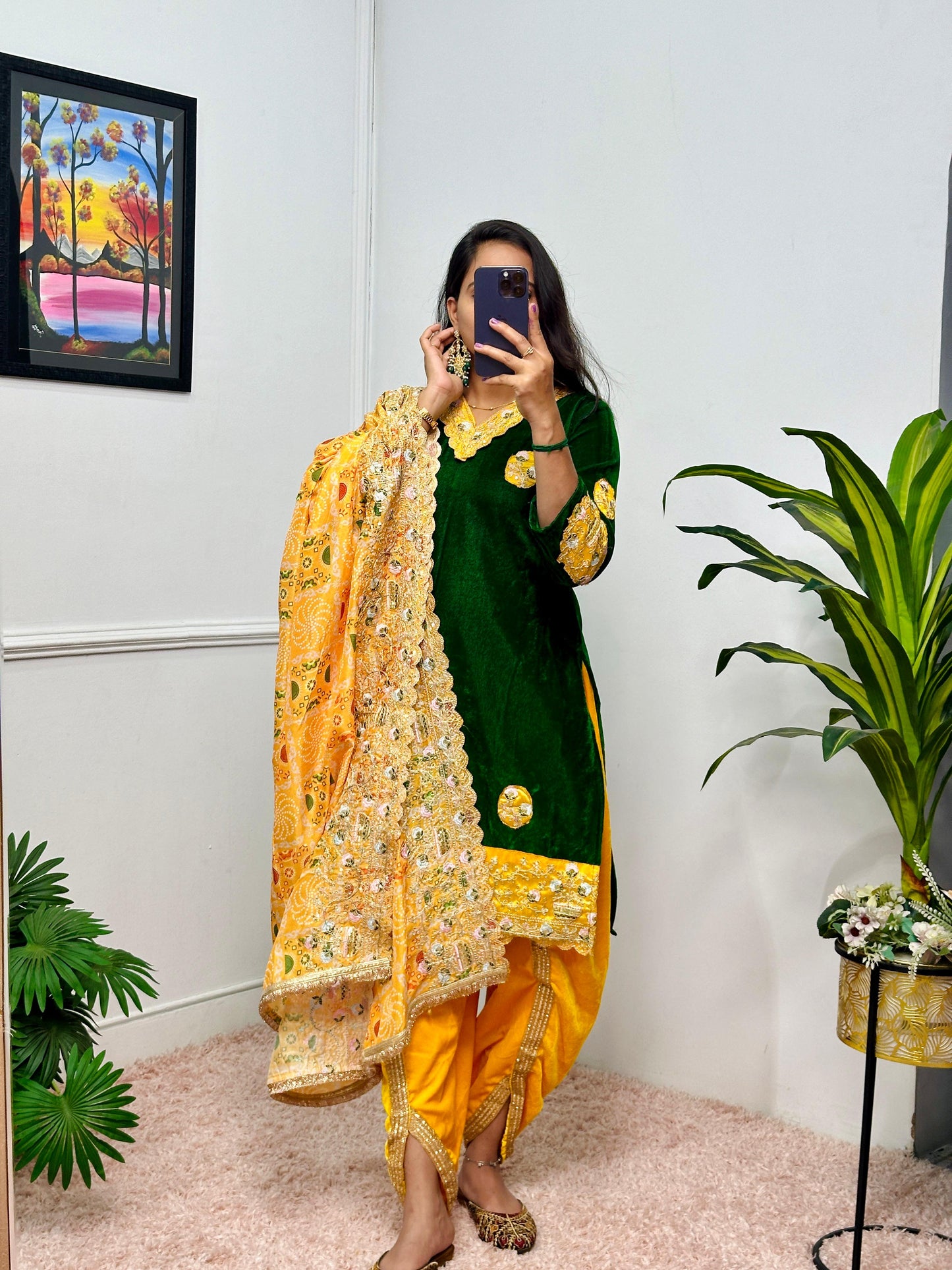 Designer velvet Pakistani Suit with heavy sequenced embroidery. Bridesmaid punjabi suit long Kurta plazzo suit. Gift for her