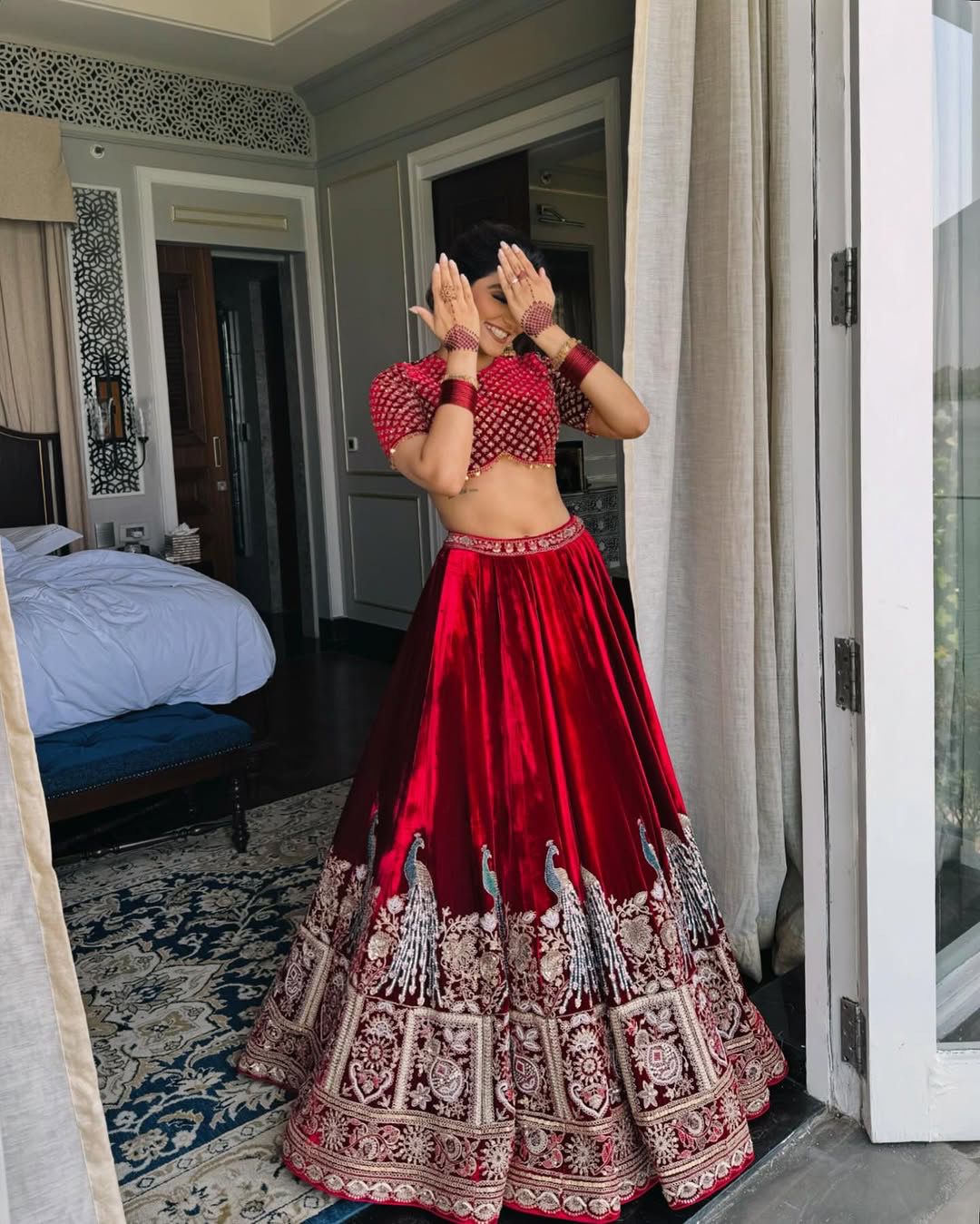 Viscos velvet Semi-Stitched Lehenga choli