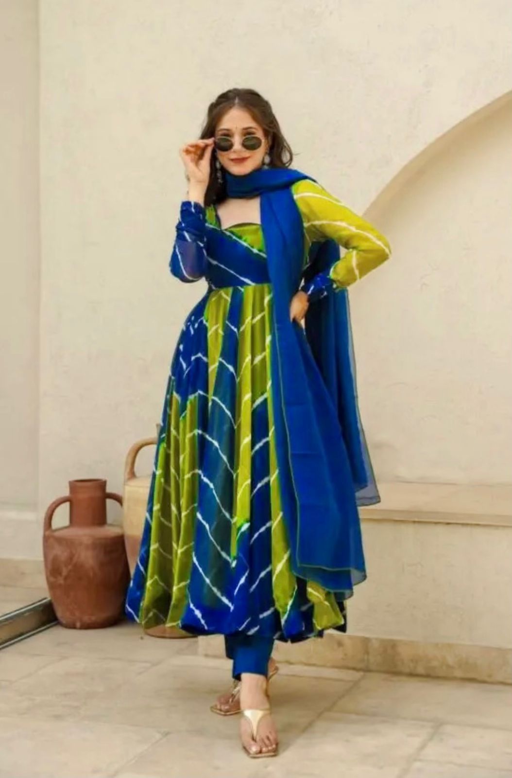 Attractive Party Wear Faux ANARKALI GOWN has a Regular-fit and is Made From High-Grade Fabrics And Yarn