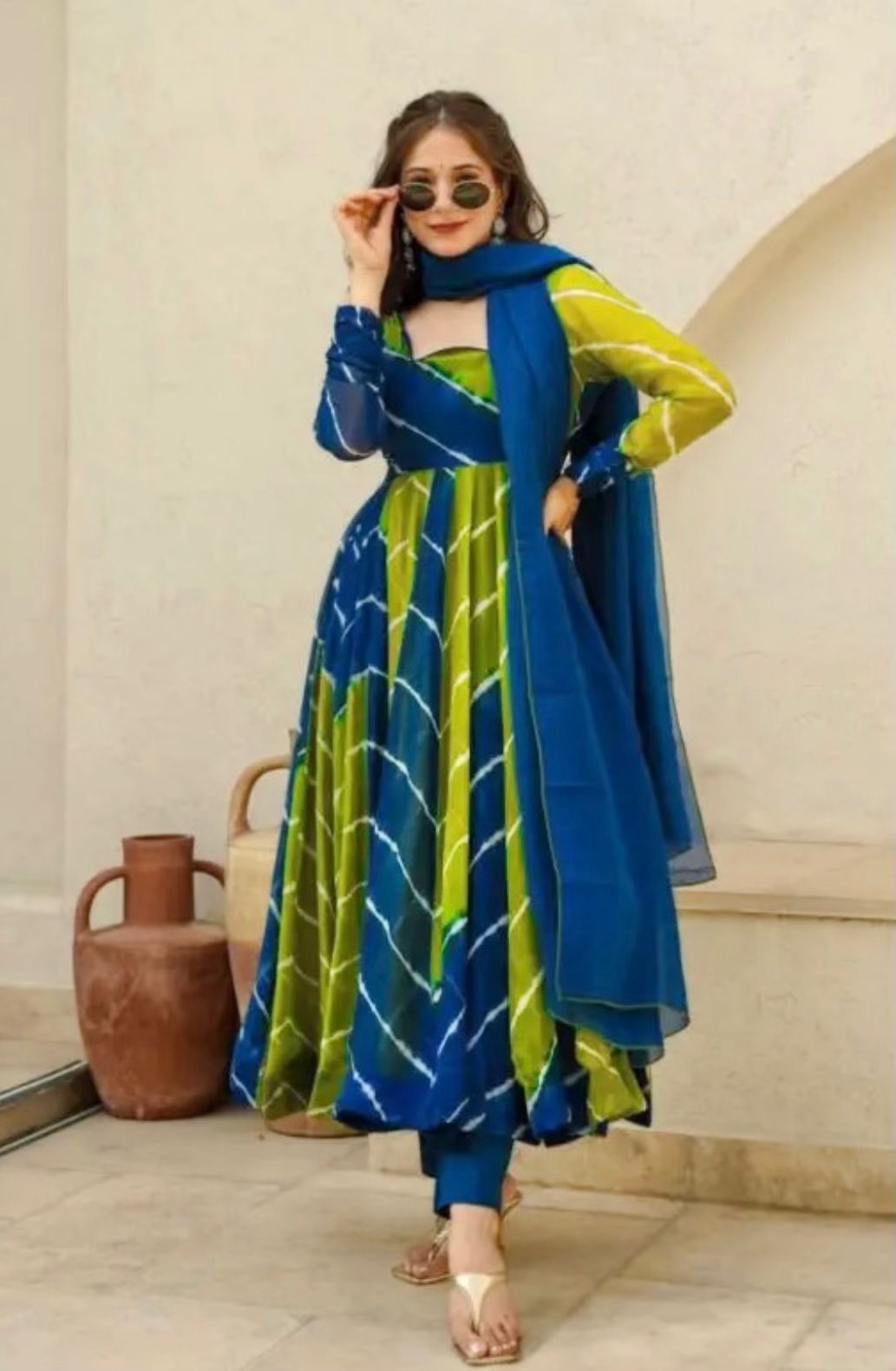 Attractive Party Wear Faux ANARKALI GOWN has a Regular-fit and is Made From High-Grade Fabrics And Yarn