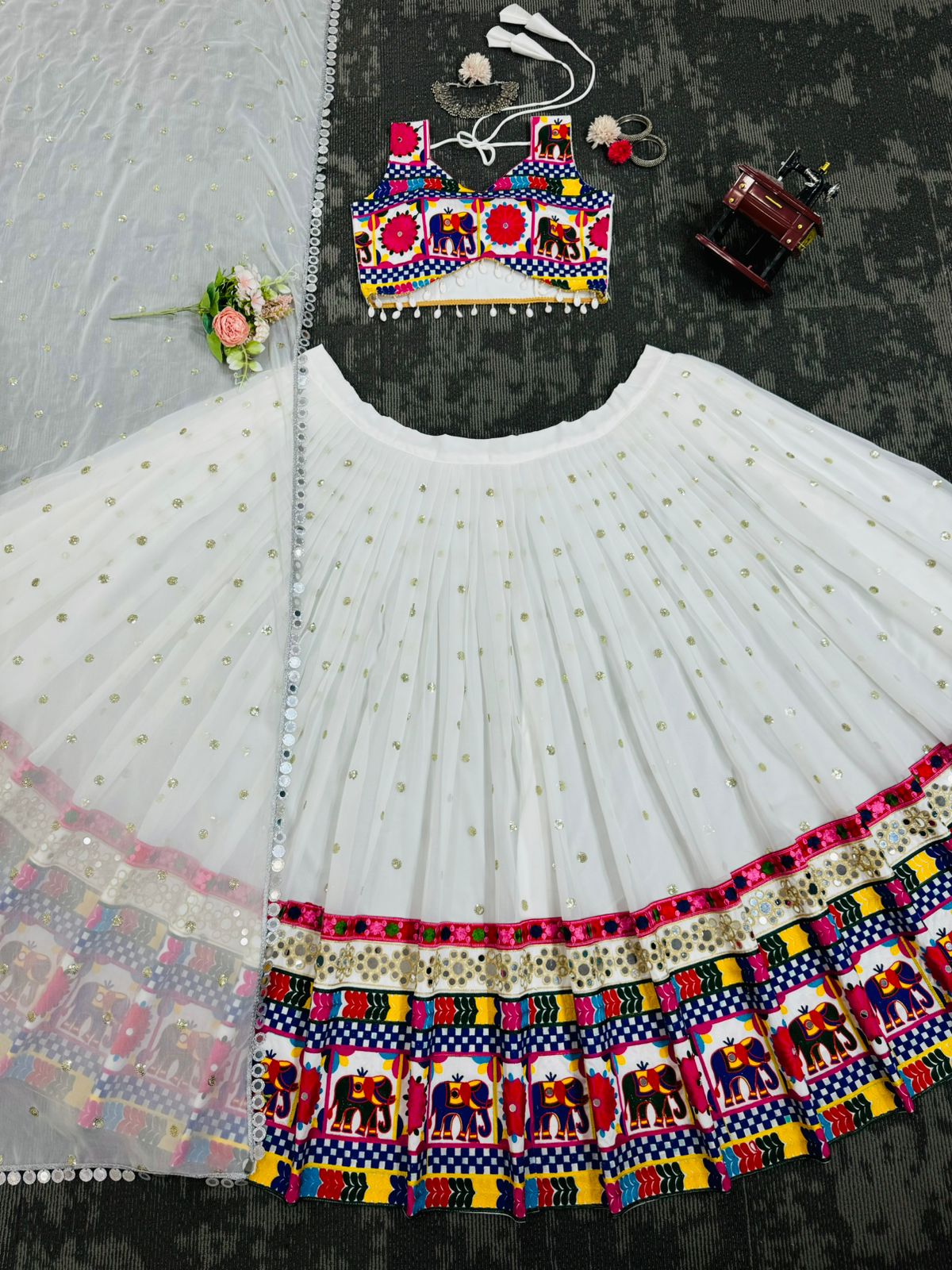 BuyNow Navratri Festival Raas Garba Wear Desinger Chaniya choli With Real Mirror Hand Stitch Work also fully Customize Lehenga Choli Gifts