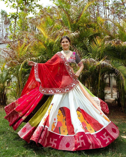 Printed Chaniya Choli with Fancy Blouse with Dupatta